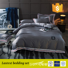 Canada style border patchwork plain colors percale bedding , comforter sheet set